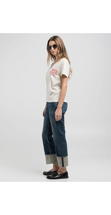 オーバーフィットスラブジャージーVネックTシャツ 詳細画像